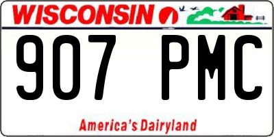 WI license plate 907PMC