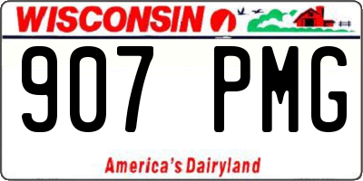 WI license plate 907PMG