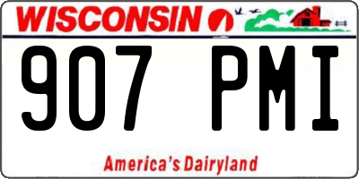 WI license plate 907PMI