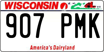 WI license plate 907PMK