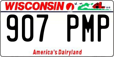 WI license plate 907PMP