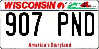 WI license plate 907PND