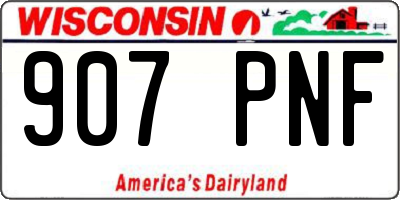 WI license plate 907PNF