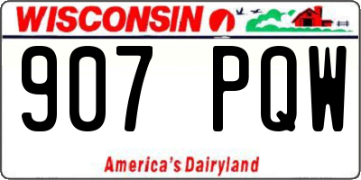 WI license plate 907PQW