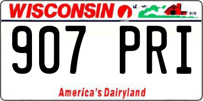 WI license plate 907PRI
