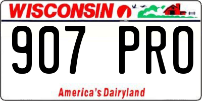 WI license plate 907PRO