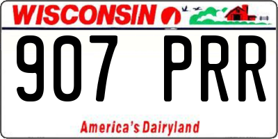 WI license plate 907PRR