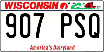 WI license plate 907PSQ