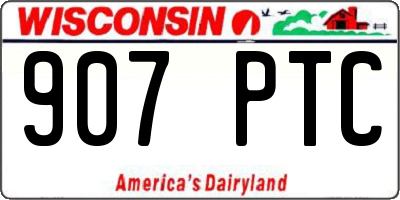 WI license plate 907PTC