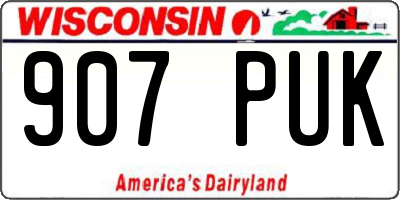 WI license plate 907PUK