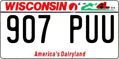 WI license plate 907PUU