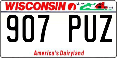 WI license plate 907PUZ