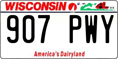WI license plate 907PWY