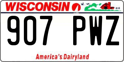 WI license plate 907PWZ