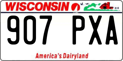WI license plate 907PXA