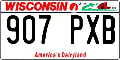 WI license plate 907PXB