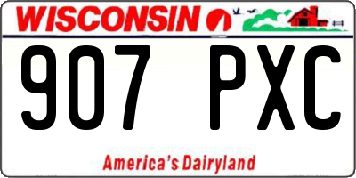 WI license plate 907PXC