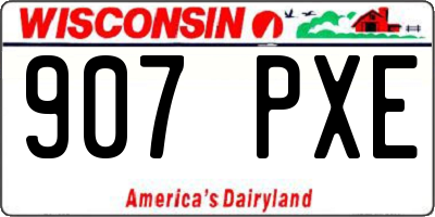 WI license plate 907PXE