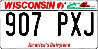WI license plate 907PXJ