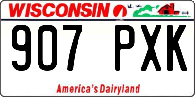 WI license plate 907PXK