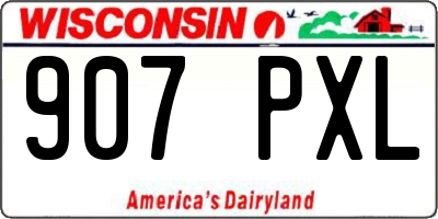 WI license plate 907PXL