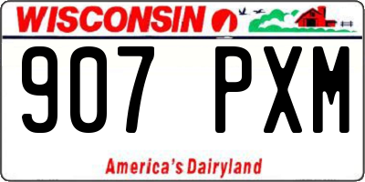 WI license plate 907PXM