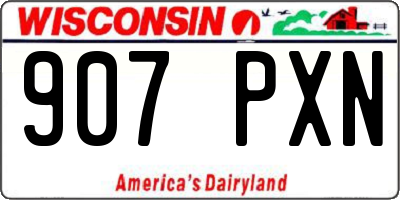 WI license plate 907PXN