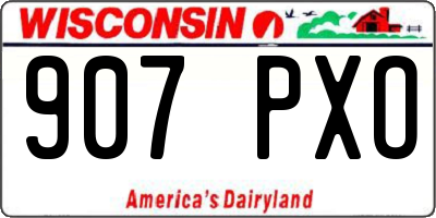 WI license plate 907PXO