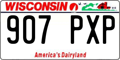 WI license plate 907PXP
