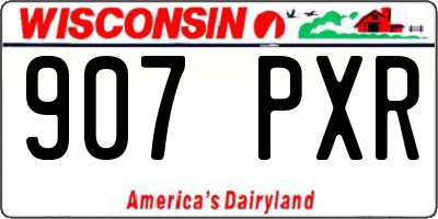 WI license plate 907PXR