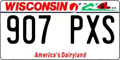 WI license plate 907PXS