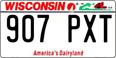 WI license plate 907PXT