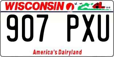 WI license plate 907PXU