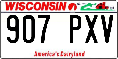 WI license plate 907PXV