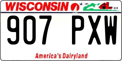WI license plate 907PXW