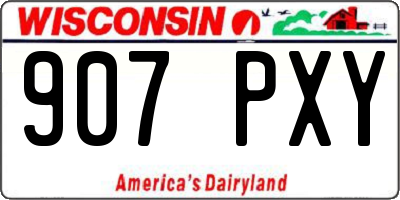 WI license plate 907PXY