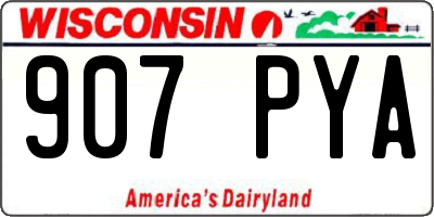 WI license plate 907PYA