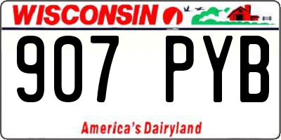 WI license plate 907PYB