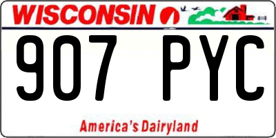 WI license plate 907PYC