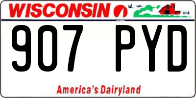 WI license plate 907PYD