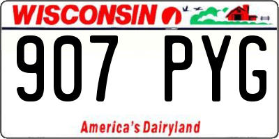 WI license plate 907PYG