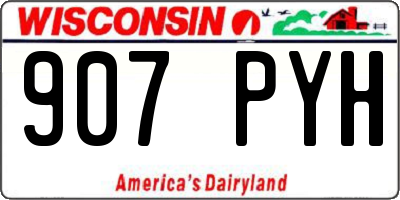 WI license plate 907PYH