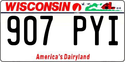 WI license plate 907PYI