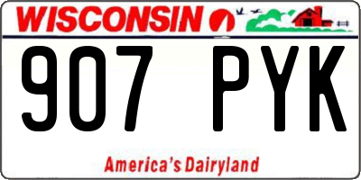 WI license plate 907PYK