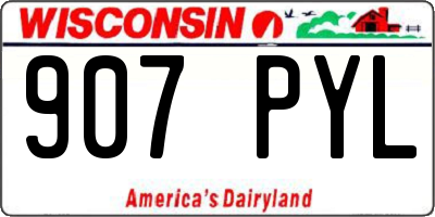 WI license plate 907PYL