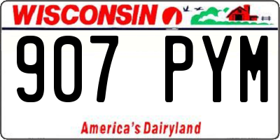 WI license plate 907PYM