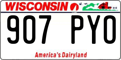 WI license plate 907PYO