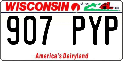 WI license plate 907PYP