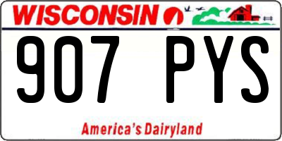 WI license plate 907PYS
