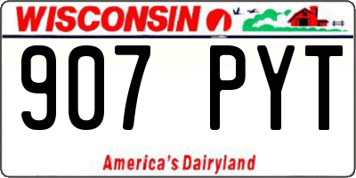 WI license plate 907PYT